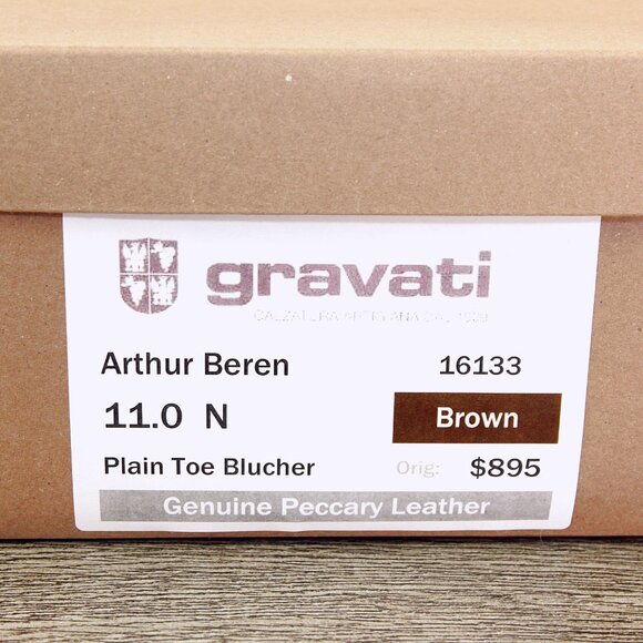 $895 GRAVATI Arthur Beren 11 N Narrow PECCARY Brown 16133 * add $15 new Trees main image 11